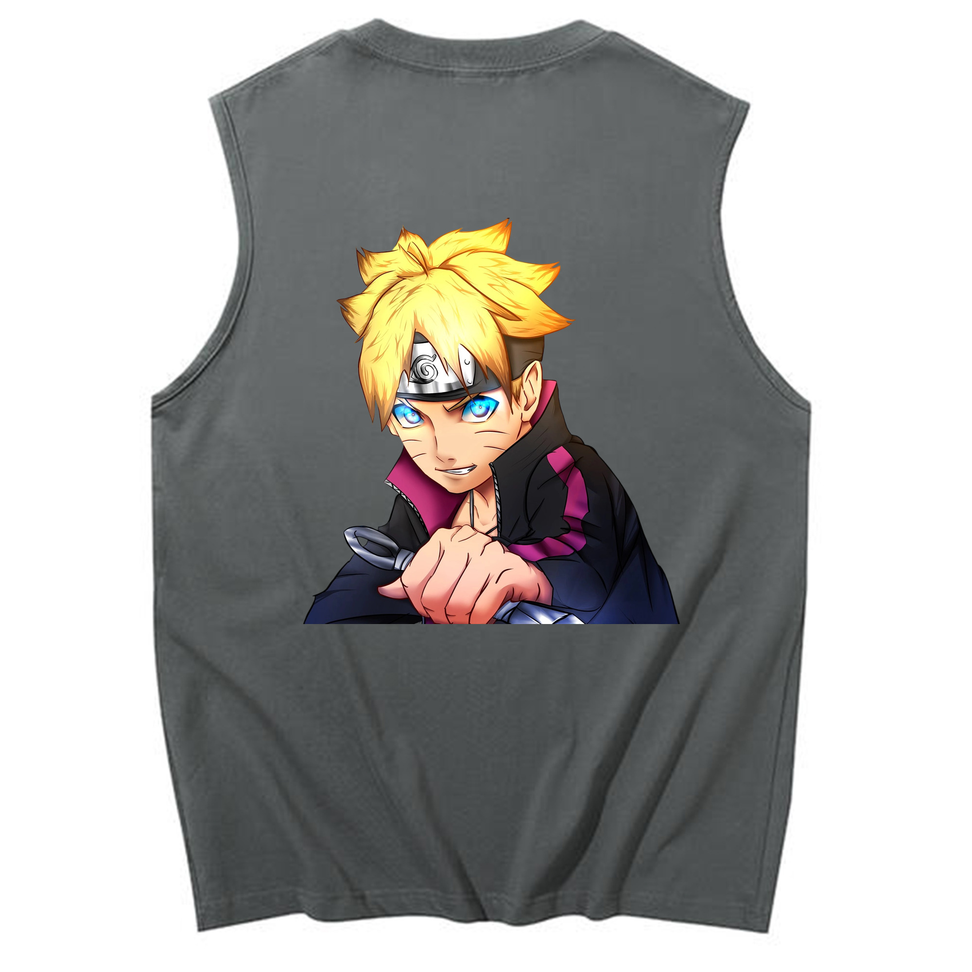 （画像用） NARUTO -ナルト- うずまき ボルト Uzumaki Boruto コットン100％タンクトップ（背面プリント）